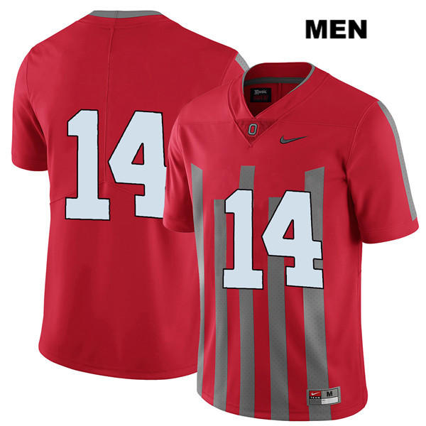 Ohio State Buckeyes Men's K.J. Hill #14 Red Authentic Nike Elite No Name College NCAA Stitched Football Jersey HB19A53BO